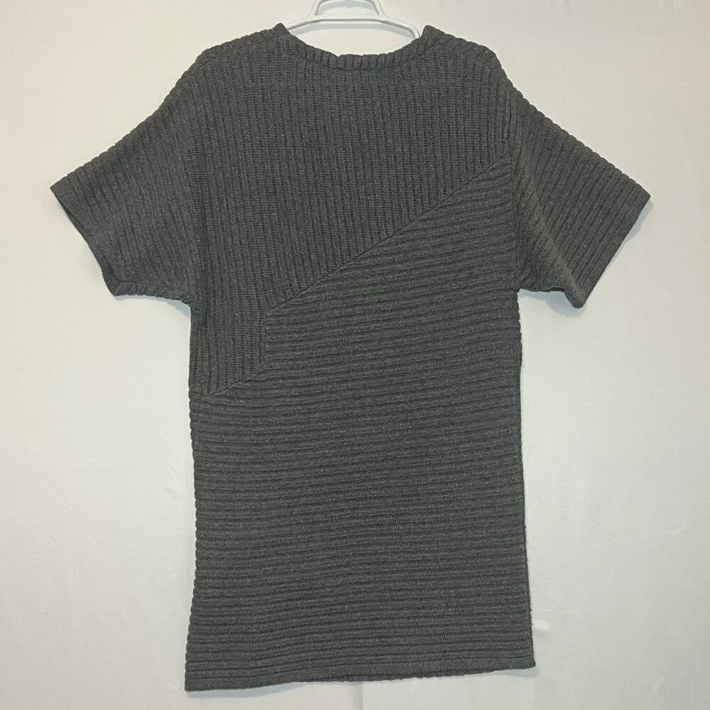 ASTR The Label Women’s Sweater Dress Wool Blend Gray Medium Short Sleeve Ribbed - Picture 2 of 8